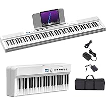 折りたたみ電子ピアノ　88鍵盤　充電タイプ ホワイト 楽天市場】電子ピアノ 88鍵盤 折りたたみスリムボディ 充電可能